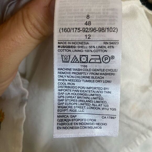 Bundle 3 for $50 | Gap Women’s Linen Blend Floral Dress with Tie Sleeves 🦋 - Picture 2 of 4